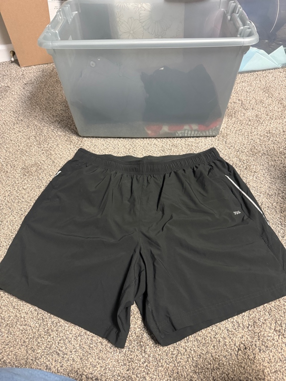 DSG Black Men's Athletic Shorts with Reflective Trim
